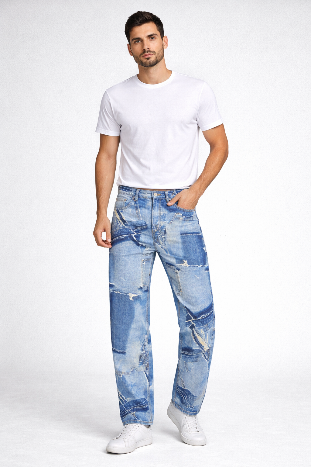 Unisex Quality Patch-Tie Jean